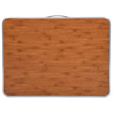 Foldable Camping Table with Metal Frame 80x60 cm - 45-Degree Angle