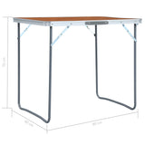 Foldable Camping Table with Metal Frame 80x60 cm - Low Angle