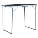 Foldable Camping Table with Metal Frame 80x60 cm Grey