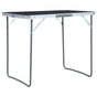 Foldable Camping Table with Metal Frame 80x60 cm Grey