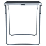 Foldable Camping Table with Metal Frame 80x60 cm Grey - Side View