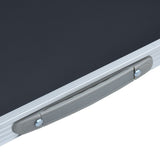 Foldable Camping Table with Metal Frame 80x60 cm Grey - 45-Degree Angle