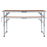 Foldable Camping Table Aluminium 120x60 cm - Front View