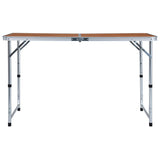 Foldable Camping Table Aluminium 120x60 cm - Side View