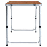 Foldable Camping Table Aluminium 120x60 cm - Top-Down View