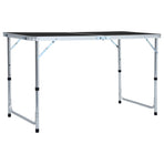 Foldable Camping Table Grey Aluminium 120x60 cm