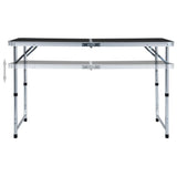 Foldable Camping Table Grey Aluminium 120x60 cm - Front View
