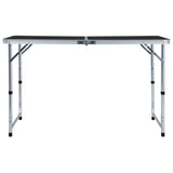 Foldable Camping Table Grey Aluminium 120x60 cm