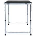Foldable Camping Table Grey Aluminium 120x60 cm