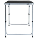 Foldable Camping Table Grey Aluminium 120x60 cm - Top-Down View