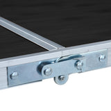 Foldable Camping Table Grey Aluminium 120x60 cm - Rear View