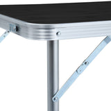 Foldable Camping Table Grey Aluminium 120x60 cm - Close-Up Angle