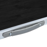 Foldable Camping Table Grey Aluminium 120x60 cm - Low Angle