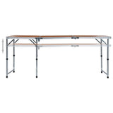 Foldable Camping Table Aluminium 180x60 cm - Front View