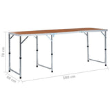 Foldable Camping Table Aluminium 180x60 cm