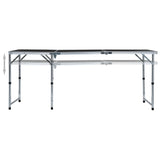 Foldable Camping Table Grey Aluminium 180x60 cm - Front View
