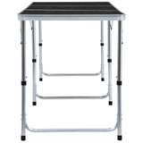 Foldable Camping Table Grey Aluminium 180x60 cm - Top-Down View