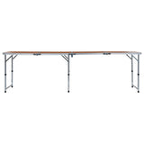 Foldable Camping Table Aluminium 240x60 cm - Front View
