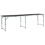 Foldable Camping Table Grey Aluminium 240x60 cm