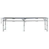 Foldable Camping Table Grey Aluminium 240x60 cm - Front View