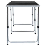 Foldable Camping Table Grey Aluminium 240x60 cm