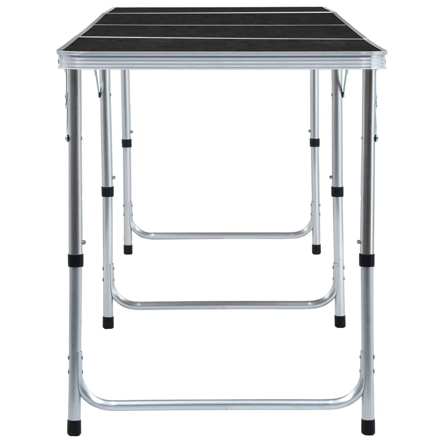 Foldable Camping Table Grey Aluminium 240x60 cm