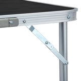 Foldable Camping Table Grey Aluminium 240x60 cm - Close-Up Angle