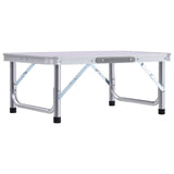 Folding Camping Table White Aluminium 60x45 cm - Front View