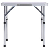 Folding Camping Table White Aluminium 60x45 cm