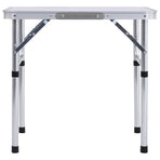 Folding Camping Table White Aluminium 60x45 cm