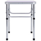 Folding Camping Table White Aluminium 60x45 cm - Top-Down View