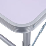 Folding Camping Table White Aluminium 60x45 cm