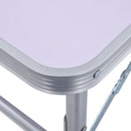 Folding Camping Table White Aluminium 60x45 cm