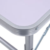 Folding Camping Table White Aluminium 60x45 cm - Rear View