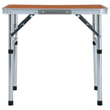 Folding Camping Table Aluminium 60x45 cm - Front View