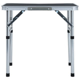 Folding Camping Table Grey Aluminium 60x45 cm - Front View