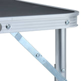 Folding Camping Table Grey Aluminium 60x45 cm - Rear View