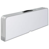 Folding Camping Table with 2 Benches Aluminium White - Top-Down View