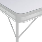 Folding Camping Table with 2 Benches Aluminium White