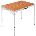 Folding Camping Table with 2 Benches Aluminium Brown