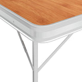 Folding Camping Table with 2 Benches Aluminium Brown - Side View