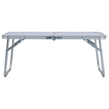 Folding Camping Table White Aluminium 60x40 cm - Front View