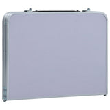 Folding Camping Table White Aluminium 60x40 cm - Top-Down View