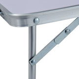 Folding Camping Table White Aluminium 60x40 cm - 45-Degree Angle