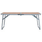 Folding Camping Table Brown Aluminium 60x40 cm