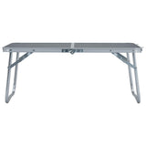 Folding Camping Table Grey Aluminium 60x40 cm - Front View