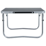Folding Camping Table Grey Aluminium 60x40 cm - Side View