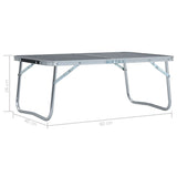 Folding Camping Table Grey Aluminium 60x40 cm - Close-Up Angle