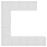 3 Piece Book/TV Cabinet Set White 180x30x180 cm - Top-Down View