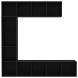 3 Piece Book/TV Cabinet Set Black 180x30x180 cm - Top-Down View